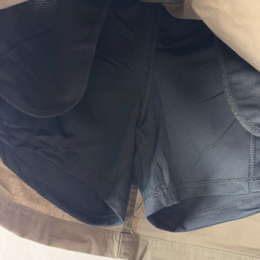 Prana Skirt Skort Double Peak Mud Solid Brown Dark Pull On Lined Workout Stretch - Picture 3 of 7
